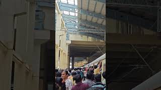 Crowded Velachery station Airshow trending train indianrailwaysvelachery chennai youtubeshorts [upl. by Nitaj]