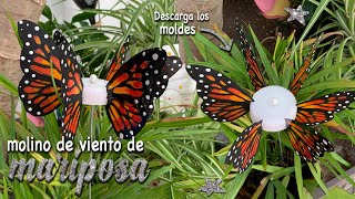 🦋 MOLINO de VIENTO en forma de MARIPOSA  MOLINILLO  REHILETE  Manualidades con BOTELLAS [upl. by Lehacim115]