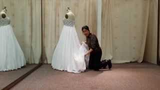 How to bustle wedding dress train  the Bubble [upl. by Nwahsat]