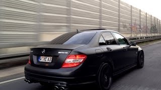 C63 AMG SOUND EXHAUST  COLD START  W204 63  DRIFT BURNOUT AUSPUFF [upl. by Usanis]