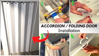 Accordion Folding Door Installation The ONLY tutorial video you will need to watch [upl. by Anehc]