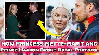 How Princess MetteMarit and Prince Haakon Broke Royal Protocol A Surprising Public Display of Love [upl. by Ahsikam]