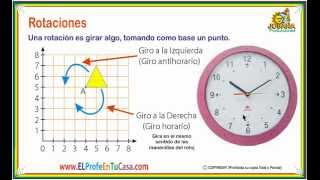 Geometria  Rotaciones en el plano cartesiano Giro Horario y Antihorario  MatematicaPasoAPasocom [upl. by Whatley874]