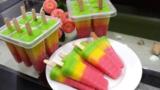 Cara Mudah Membuat Es Gabus Lolipop  Resep Es Gabus Pelangi  Cara Mudah Membuat Es Lolipop Pelangi [upl. by Nylirret]