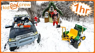 Winter compilation with rescues amp kids truck tractor snow plow Christmas Educational  Kid Crew [upl. by Walters]