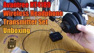 Avantree HT4189 Wireless Headphone Transmitter Set Unboxing [upl. by Haerb]