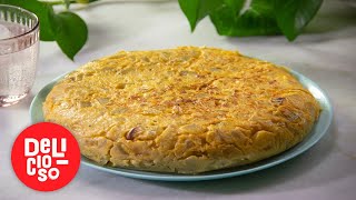 Tortilla de patatas con chorizo  Delicioso [upl. by Areip]