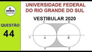 UFRGS 2020  Questão 44  Área da região  quadrado e semicírculo [upl. by Collimore258]