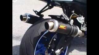 GsxR 1000 k8  MIVV GP Carbon exhaust  Y Arrow midpipe [upl. by Cindi]