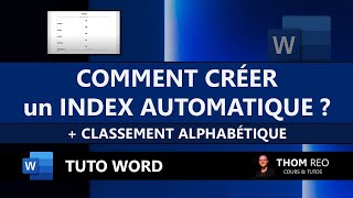 Comment CRÉER un INDEX avec Microsoft WORD   Tutoriel bureautique [upl. by Rand]