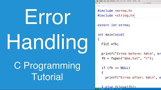 Error Handling  C Programming Tutorial [upl. by Lundeen]