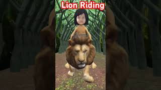 Lion Riding babyreels shortsvideo [upl. by Initirb]