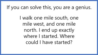 How To Solve Elon Musks Favorite Riddle  1 Mile South 1 Mile West 1 Mile North [upl. by Jordain]