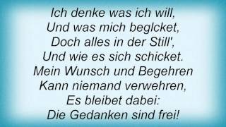 15089 Nena  Die Gedanken Sind Frei Lyrics [upl. by Adnihc]