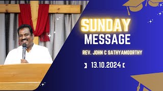 Sunday Service REV JOHN C SATHYAMOORTHY DNAG Church [upl. by Arreis841]