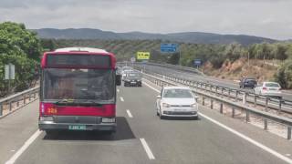 2 Traslado de 7 Autobuses de TUSSAM desde Sevilla hasta Almería para donarlos al Pueblo Saharaui [upl. by Adnim]