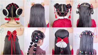 Stylish and Easy Hair Tutorials  Fluffy Pigtails Half Ponytails amp More [upl. by Beaufort855]