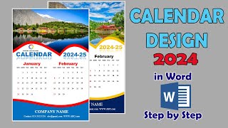 Printable Calendar Design 2024  25 in MS Word  Calendar kaise banate hain  How to make Calendar [upl. by Anilejna870]