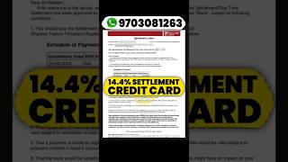 Credit Card Settlement 144 loansettlement creditcard [upl. by Schlenger]