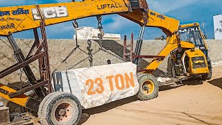 Heavy 23 Ton Marble Block Unloading JCB Liftall [upl. by Kram]