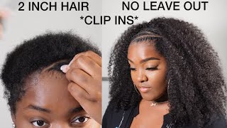 EASY 1 BUNDLE CLIP IN STYLE ON SHORT NATURAL HAIR  PROTECTIVE STYLES  BETTERLENGTH KINKY CURLY [upl. by Huntlee]