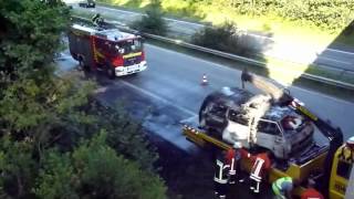 A1A261 Brennender VWBus  Stau  Vollsperrung bei Tötensen 110812 Doku [upl. by Chandra]