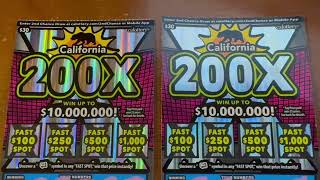 CA Lottery Scratchers 200X BacktoBack Winners MULTIPLIER [upl. by Cinderella]