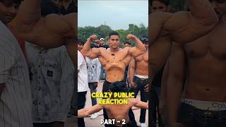 Public reactions on bodybuilder 😱😱  Crazy public reaction💥publicreaction bodybuilding fitness [upl. by Dara995]