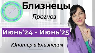 Прогноз для БЛИЗНЕЦОВ♊️  Июнь 2024  Июнь 2025  Юпитер в Близнецах [upl. by Russel115]