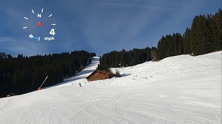 UPTO 33MPH down all of GREEN A at MEGEVE ski resort  GoPro HD POV Skiing  Feb 2024 [upl. by Raamaj]