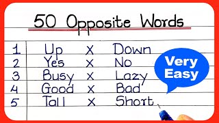 50 OPPOSITE WORDS  Opposite words  Opposite words in English  OPPOSITE WORD  अपोजिट वर्ड्स [upl. by Ylrebma361]