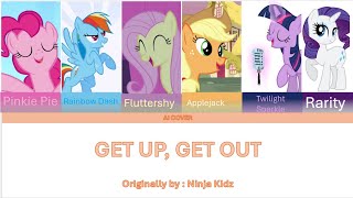 Ninja Kidz  Get Up Get Out Mane 6 from MLP  FIM AI Cover Color Coded Lyrics [upl. by Spoor]