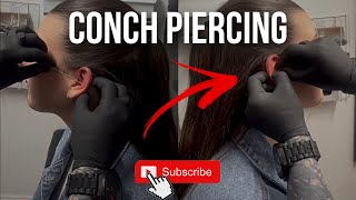 Quick CONCH PIERCING ⛔️ Dont try this at home shorts earpiercing [upl. by Erina]