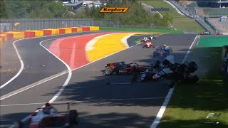 Italian Formula 4 Championship 2023 R2 Circuit de SpaFrancorchamps Huge Crash [upl. by Schuyler]