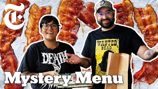 2 Chefs Try to Make a 4Course Meal Out of Bacon  Mystery Menu  NYT Cooking [upl. by Adnawad]