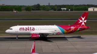 Air Malta Airbus A320214 9HAEQ KM 377 close up taxiing takeoff at Berlin Tegel Airport [upl. by Lisetta]