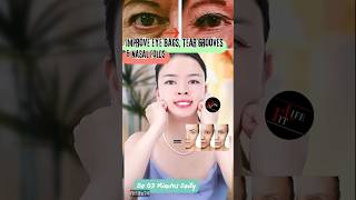 Improve Eye Bags Tear Grooves amp Nasal Folds facialyoga yoga antiaging facelift eyes shorts [upl. by Atima]