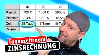 Zinsrechnung  Zinsen für 25 Tage berechnen [upl. by Dlareg3]