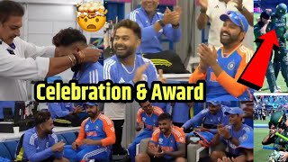 team India celebration in dressing room after win match vs Pak l Ravi Shastri motivate for IND team [upl. by Darnell]