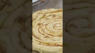 GIANT Cinnamon Roll  Super easy recipe shorts [upl. by Mulligan]