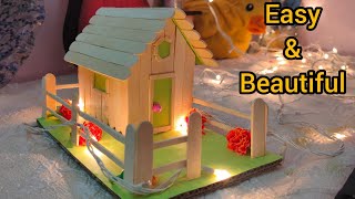 How To Make Ice Cream Stick House Without Glue Gun [upl. by Nims]