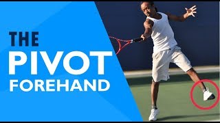 Tennis FOOTWORK  The Forehand PIVOT Slow Motion Tutorial [upl. by Nosremaj]