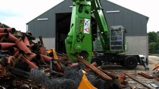 SENNEBOGEN  Scrap Handling Material Handler 830 with Vario Tool and cabin protective grid Belgium [upl. by Ahsrav]