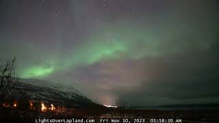 Timelapse from Lights Over Lapland‘s Webcam on November 9 2023 ￼ [upl. by Krissie]