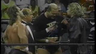 1 1 96 Postmatch Interview Chris Benoit Brian Pillman Arn Anderson Dungeon of Doom Big Show [upl. by Ahselef]