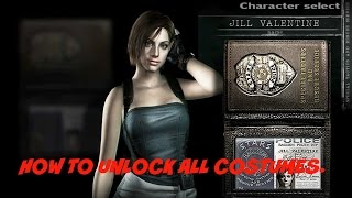 How to unlock all costumes  Resident Evil Remastered [upl. by Keverne]