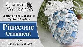 How to make a No Sew Quilted Pine Cone  Square Fold [upl. by Anyd112]