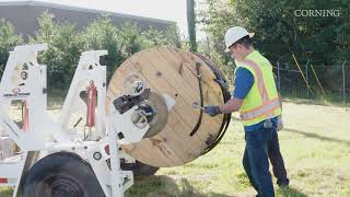 Pulling Installation of Fiber Optic Cable [upl. by Earesed]