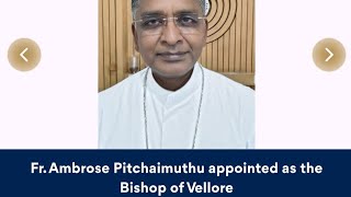 Rev Dr Ambrose Pitchaimuthu New Bishop of Vellore Diocese  Ceremony CCBI Centre Bglr9Nov2024 [upl. by Ellehcyar]