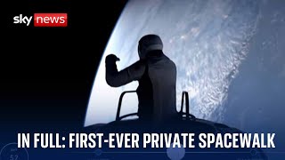 Billionaire Jared Isaacman completes firstever private spacewalk  Watch in full [upl. by Bracci]